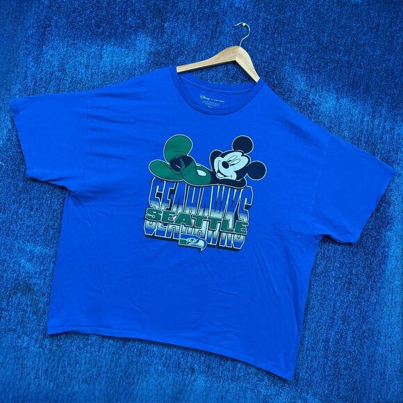 Seattle Seahawks Disney NFL Football Blue T-Shirt Size XXL - Picture 3 of 4